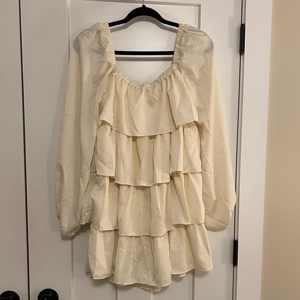 WeWoreWhat | Cream Ruffle Dress - Picture 2 of 4